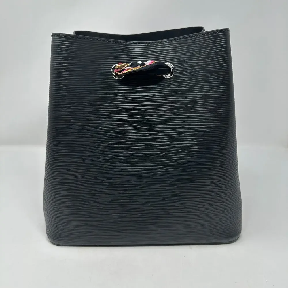 Louis Vuitton Paris NeoNoe Bag in Epi Leather Black + Ultimate Monogram BB Scarf